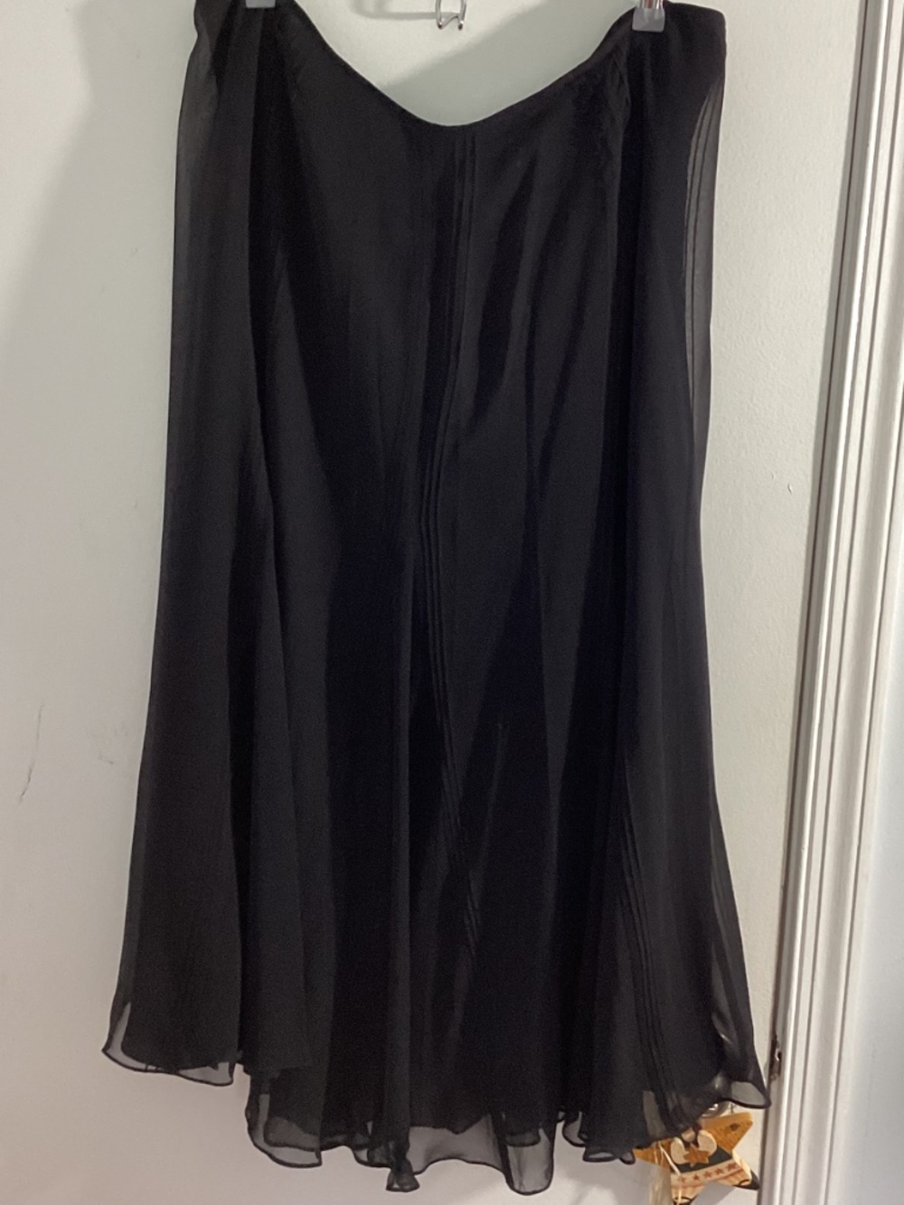 Y2K LAUREN by RALPH LAUREN WOMAN PLUS 18W BLACK 100% SILK MIDI GOUDE SKIRT - Picture 7 of 10